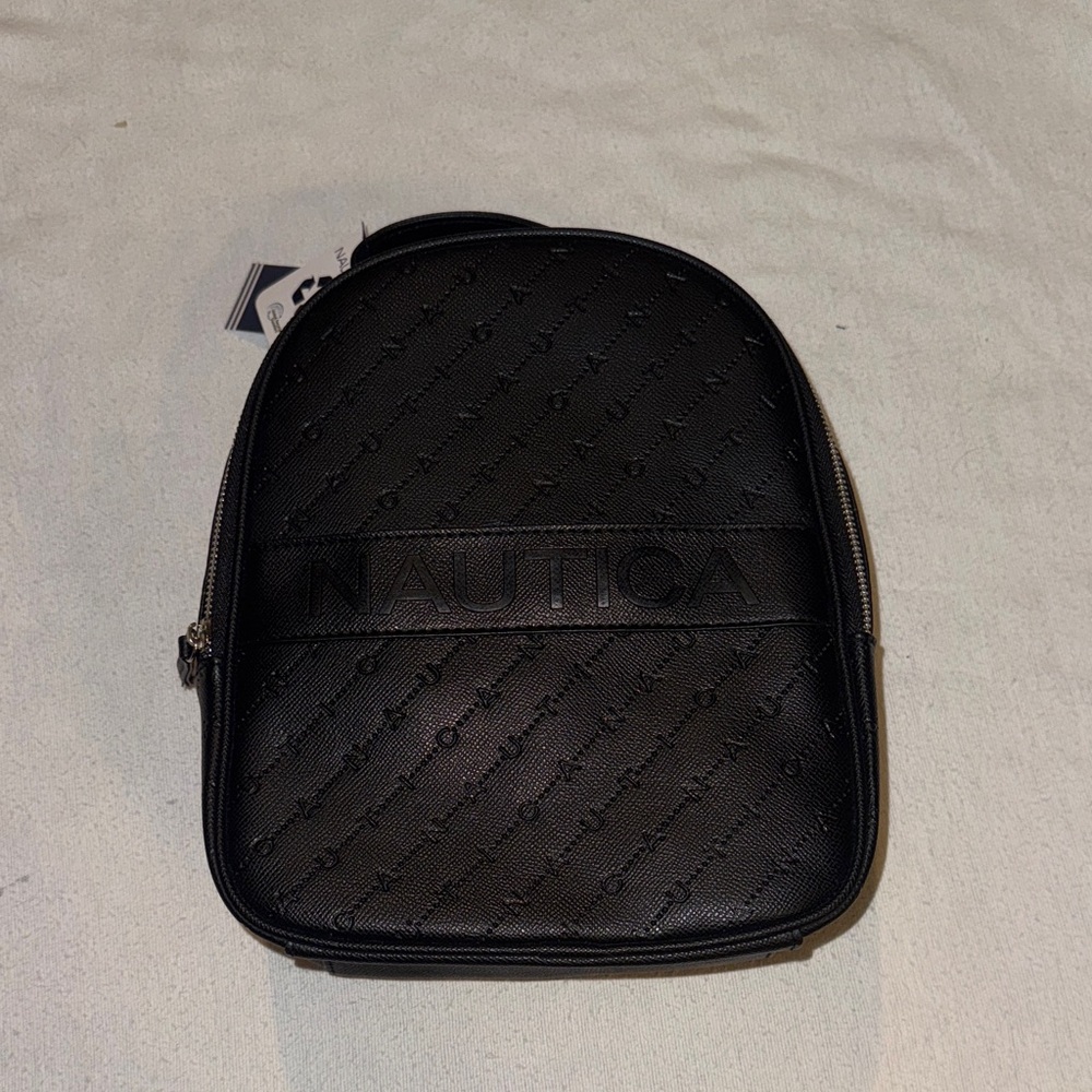 Nautica Black Textured Mini Purse Backpack